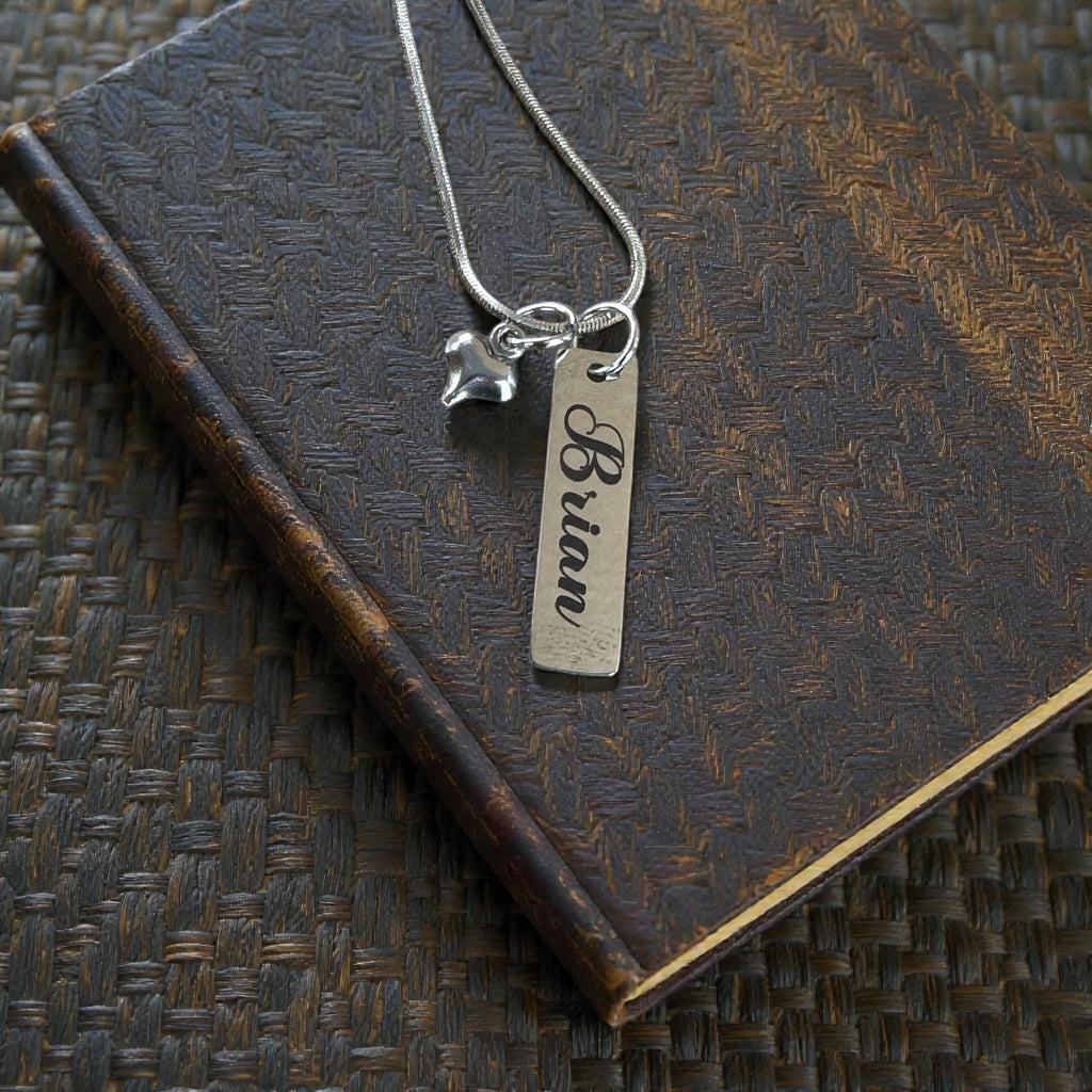 Slim Rectangle Charm Necklace