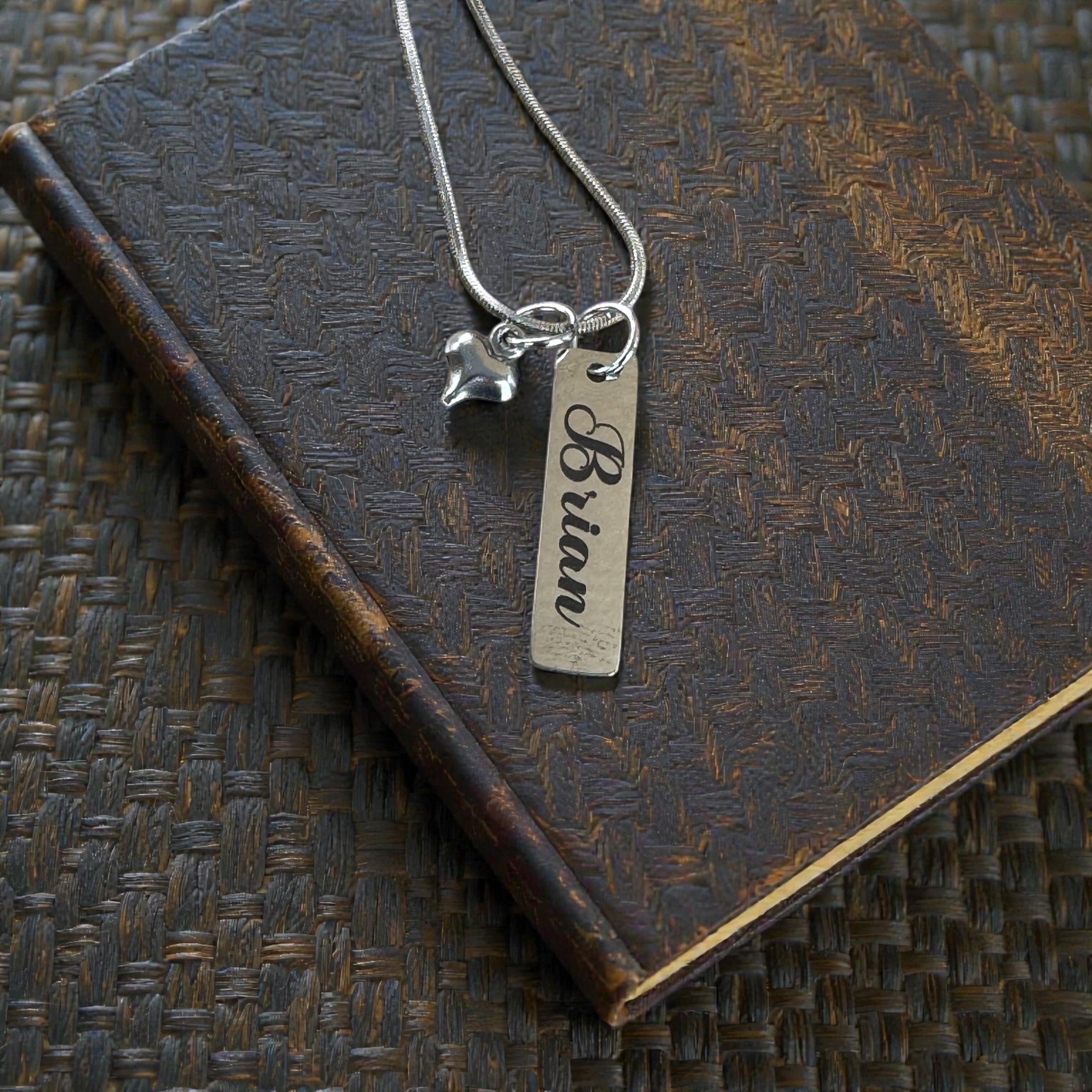 Slim Rectangle Charm Necklace