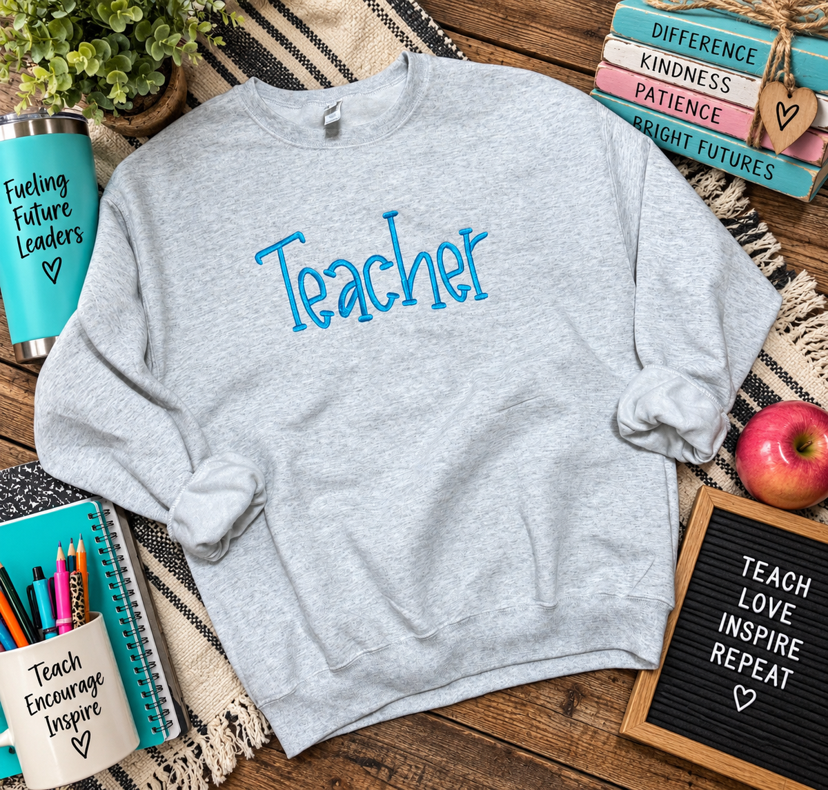 Teacher Embroidered Sweatshirt