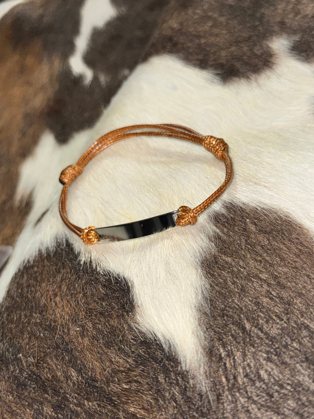 Woven Cord Bracelet with Stainless Steel Bar