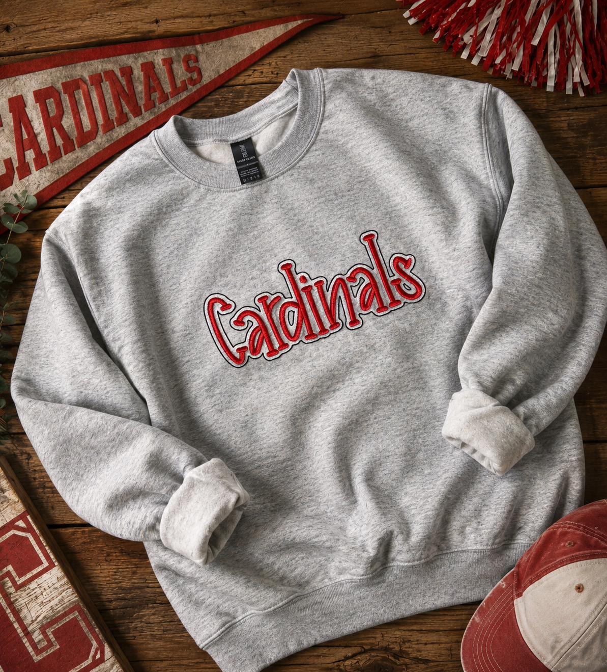 Cardinal Outline Embroidered Sweatshirt