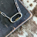 Oval Charm Holder with Paper Clip Necklace