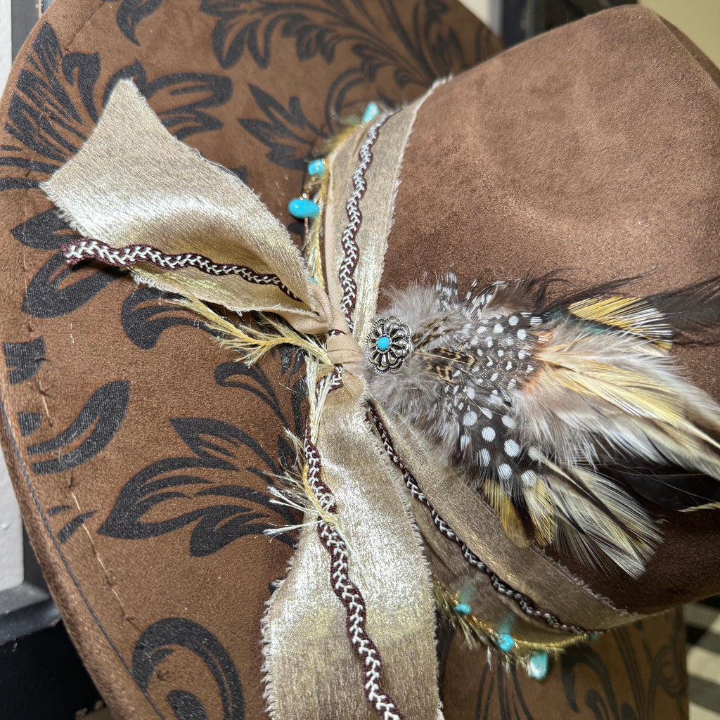 Laser Engraved Floral Hat with Custom Hat Band