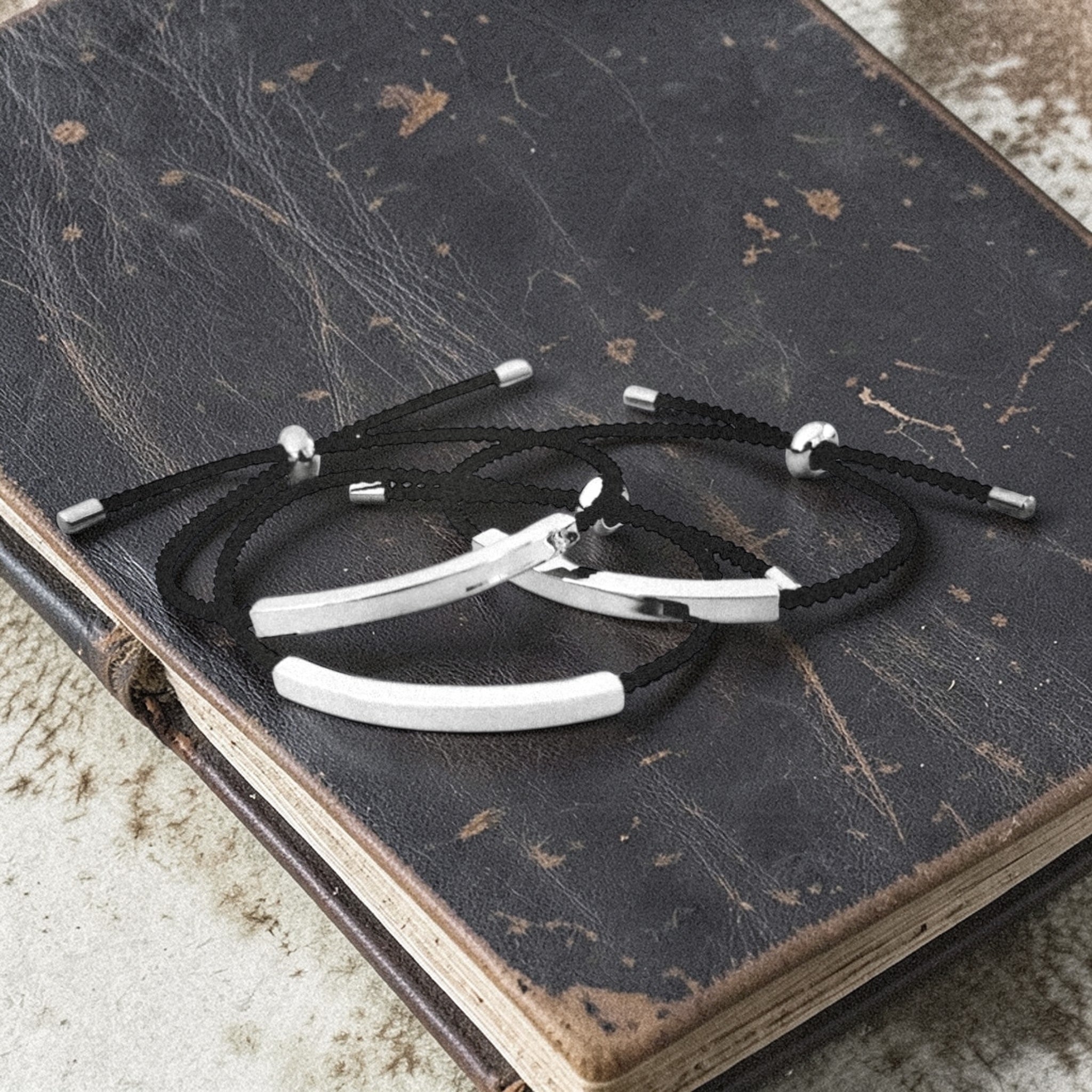 $15 - Sliding Bar - Woven Cord Bracelet