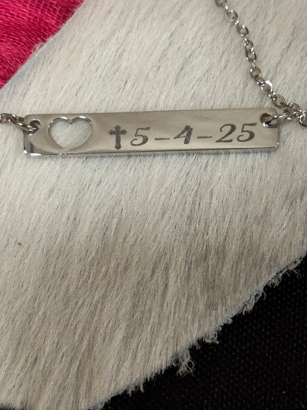 Bar Necklace with Heart Cutout