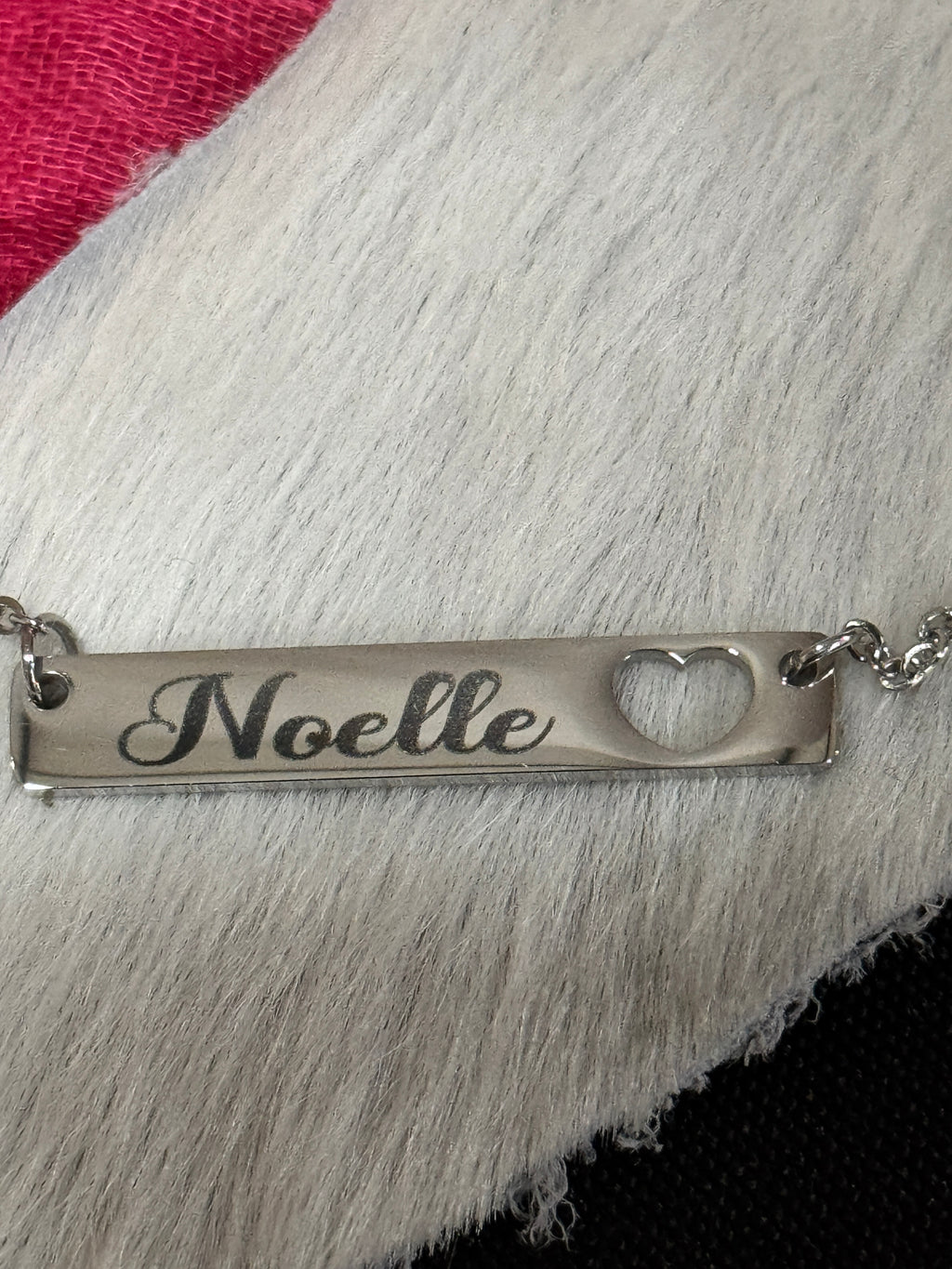 Bar Necklace with Heart Cutout