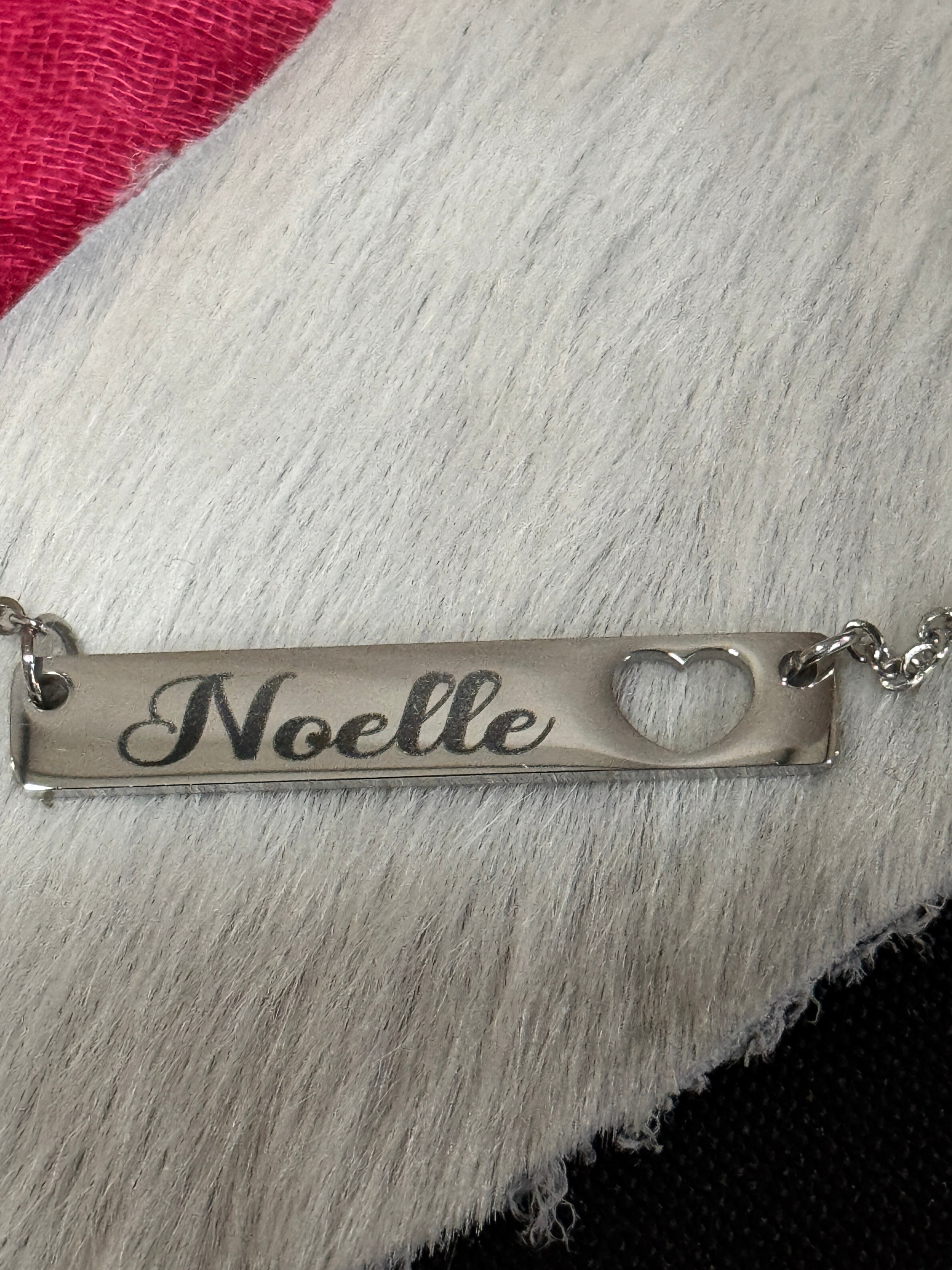 Bar Necklace with Heart Cutout