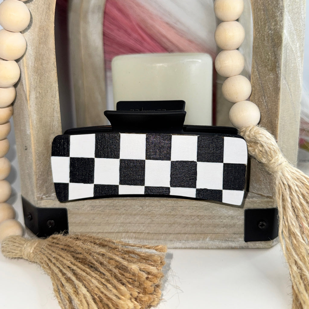 Checkered Flag Hair Clip
