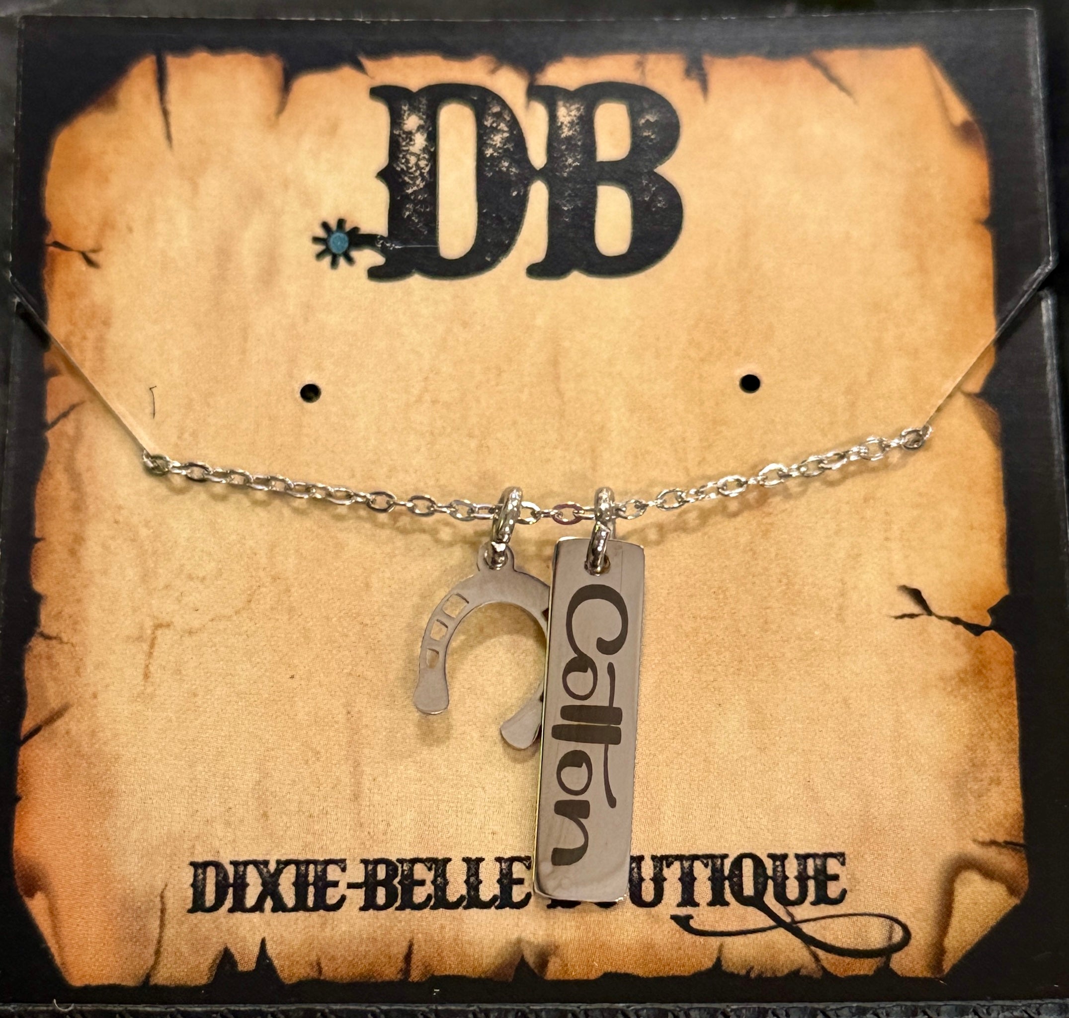 Slim Rectangle Charm Necklace