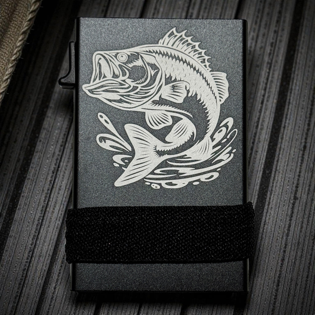 Bass Fishing Metal Card Wallet