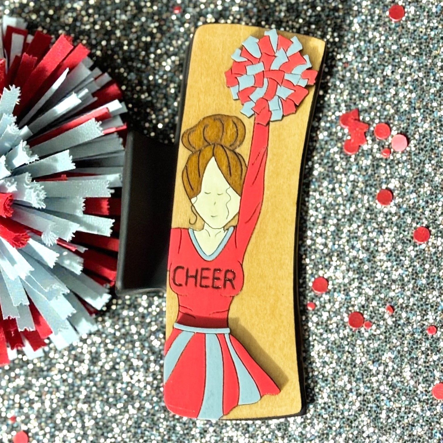 Cheerleader Hair Clip (Match Your School Colors)
