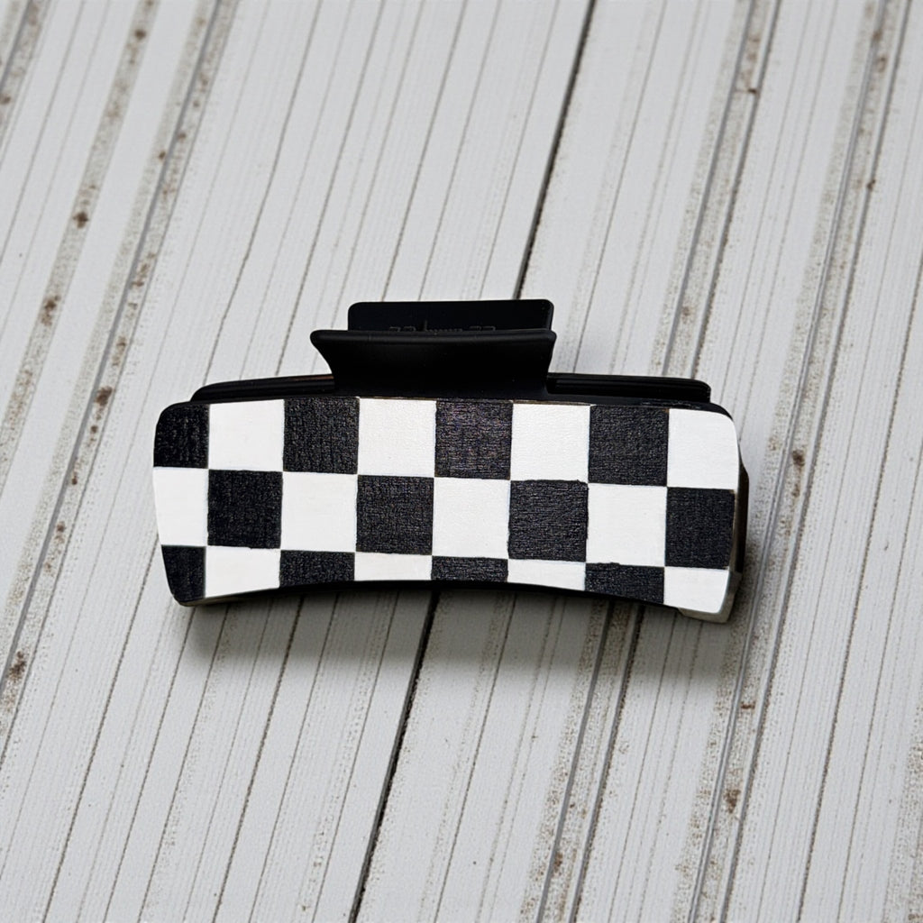 Checkered Flag Hair Clip